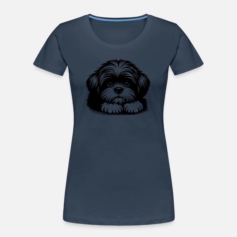 Tête de Shih Tzu avec pattes T-shirt bio Premium Femme
