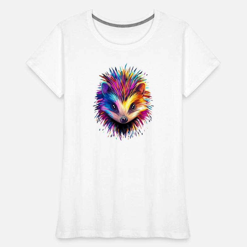 Hérisson Hérisson à ventre blanc Hérisson épineux Amour Hérisson mignon T-shirt bio Premium Femme