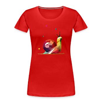 colorful snail in geometric design - Women's Premium Organic T-Shirt -  - Front - Mia (176cm)