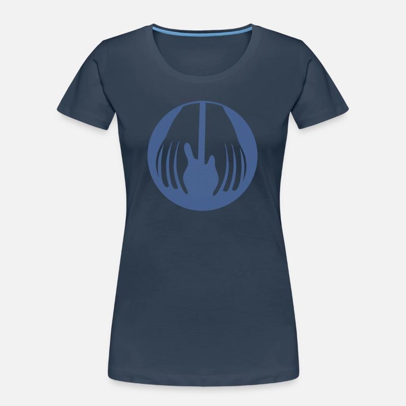 Guitar being held by two hands in this fun optical Women's Premium Organic T-Shirt