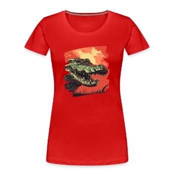Krokodil - Frauen Premium Bio T-Shirt -  - Vorne - Mia (176cm)