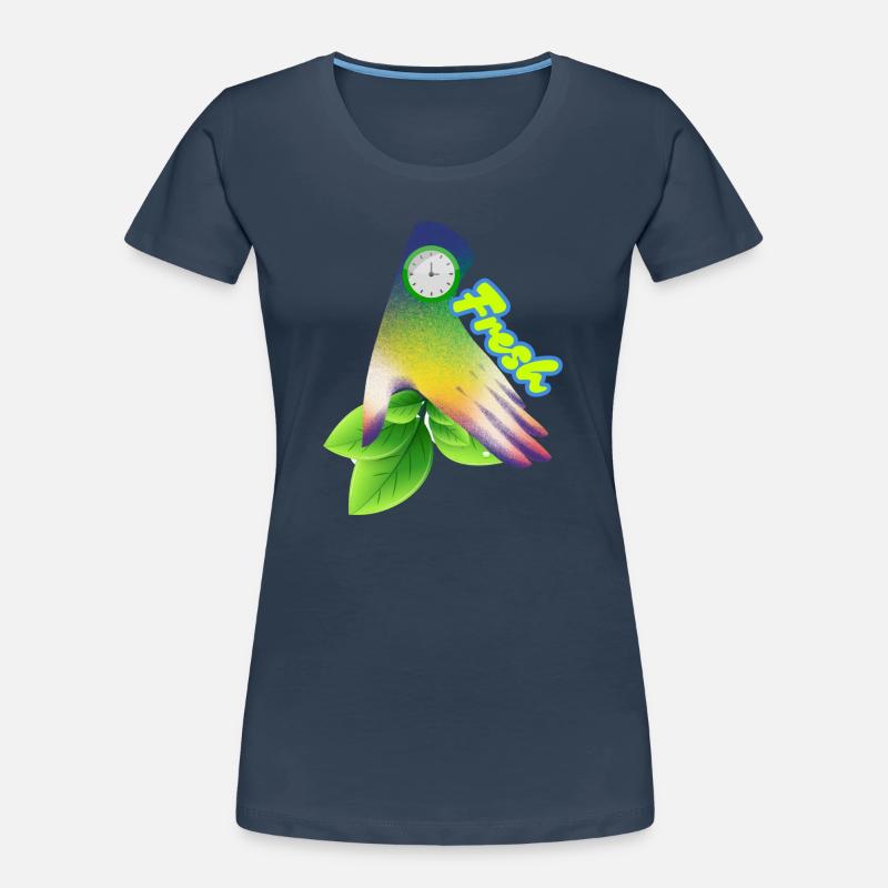 Fresh Gradient Leaf Clock Design Women's Premium Organic T-Shirt