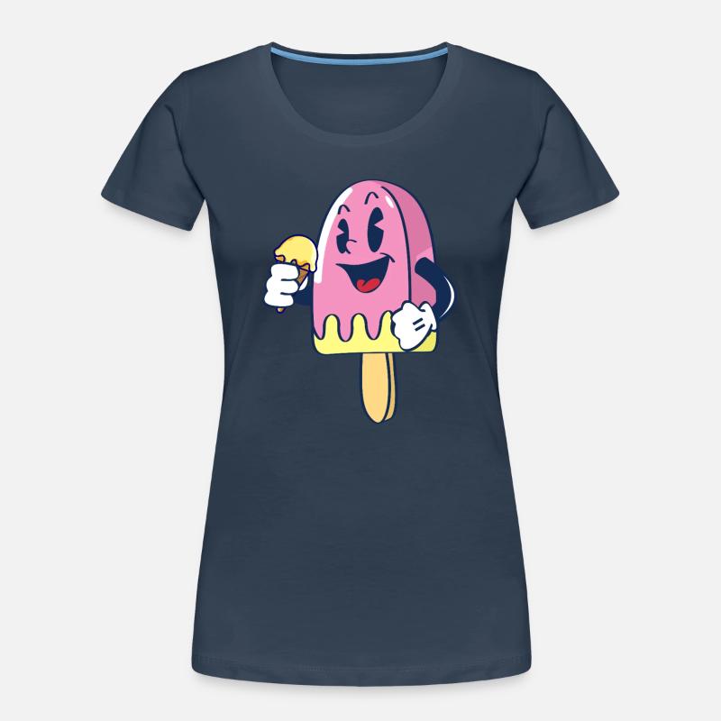 Fröhlicher Kindereis Charakter Eiscreme Eis Women's Premium Organic T-Shirt