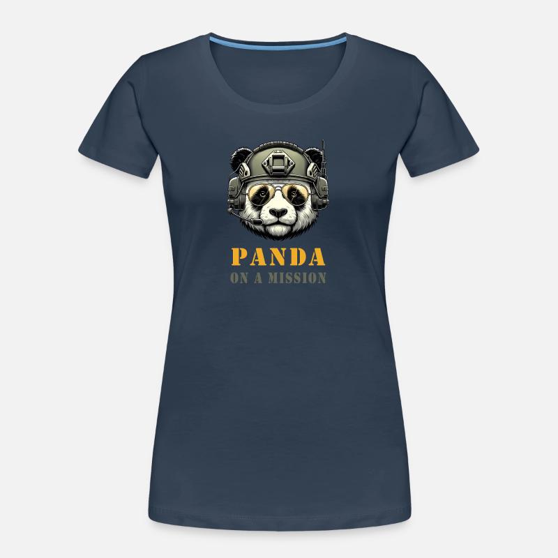 Panda in Mission / Militär Frauen Premium Bio T-Shirt