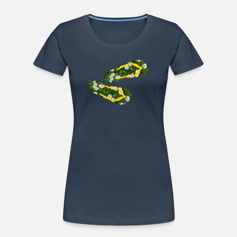 Latschen Gänseblümchen Flip Flops Camping Rasen Frauen Premium Bio T-Shirt