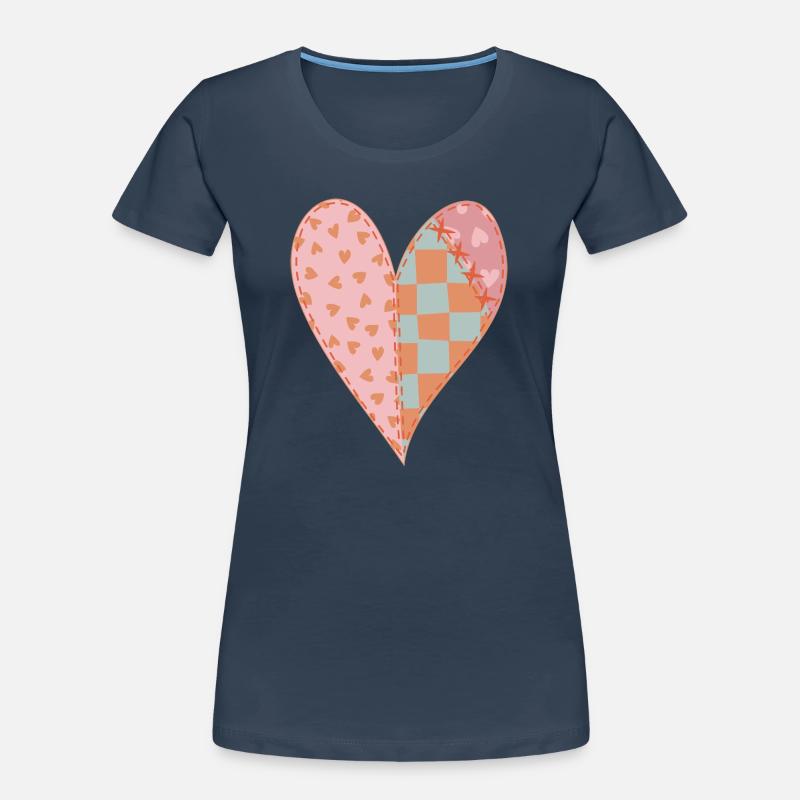 Patchwork Herz Nr. 2 Frauen Premium Bio T-Shirt