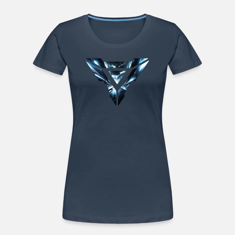 Futuristic Cyber Realm Triangular Design Women's Premium Organic T-Shirt