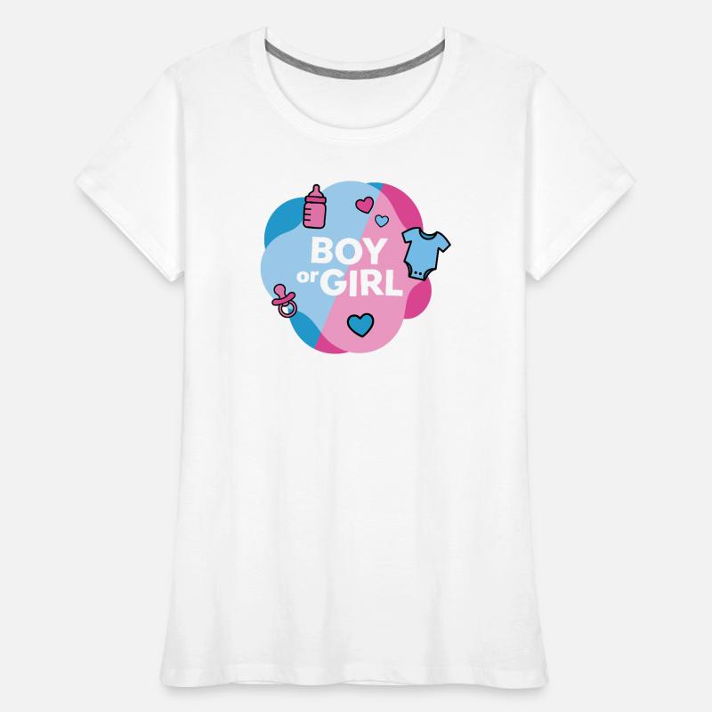 Geschlecht enthüllen Junge oder Mädchen Frauen Premium Bio T-Shirt
