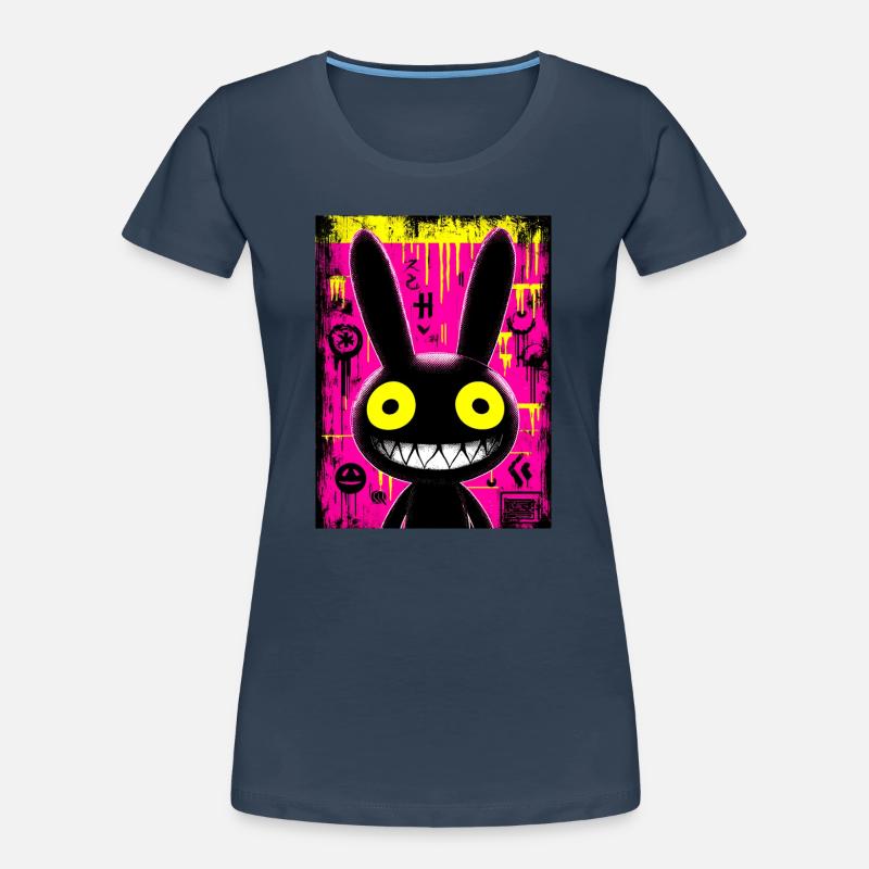 Bunny Black Urban Graffiti Frauen Premium Bio T-Shirt