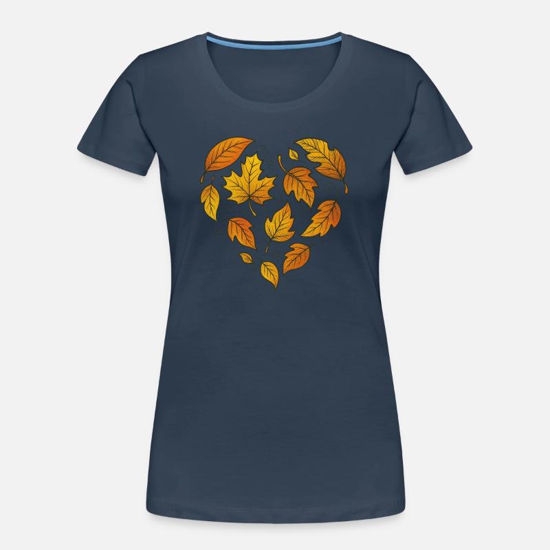 Autumn Heart Leaf Pattern Women's Premium Organic T-Shirt