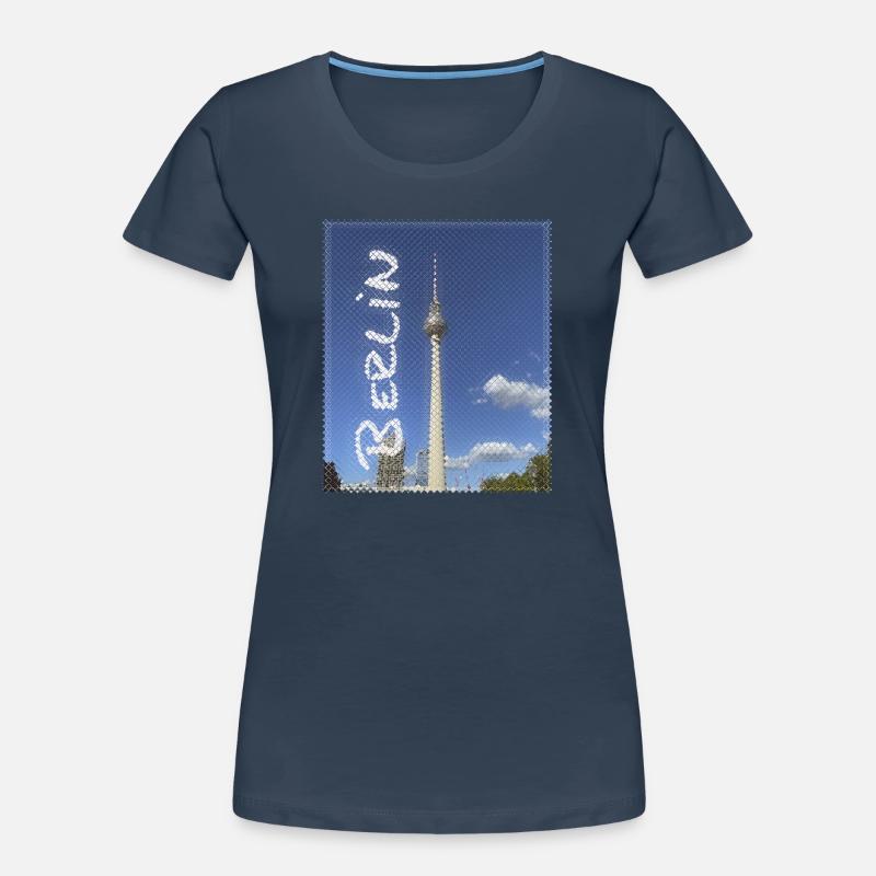 Berlin TV Tower Neon Design Women's Premium Organic T-Shirt