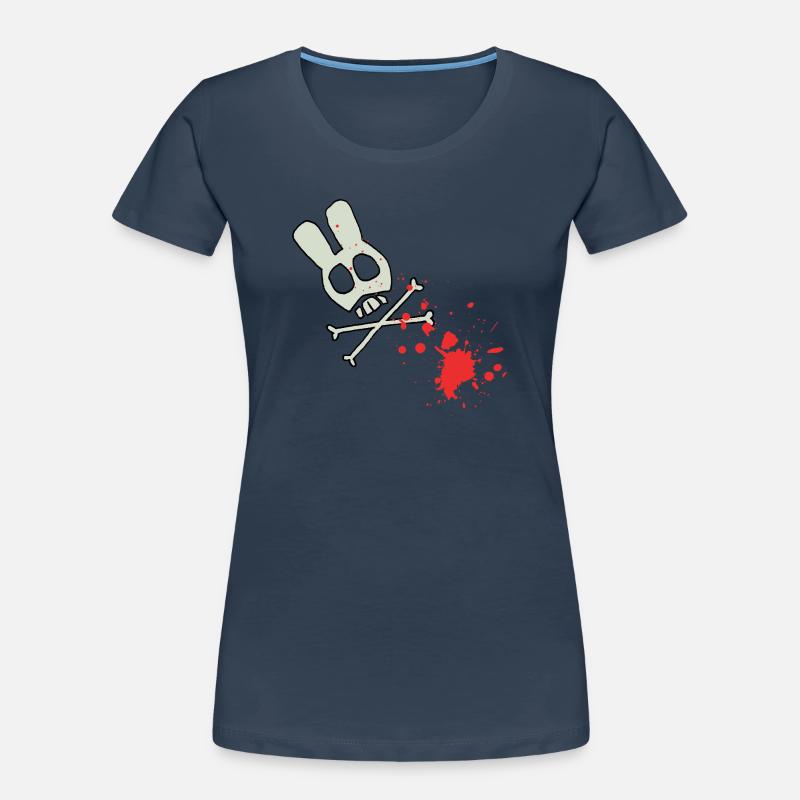 Squelette de crâne avec éclaboussures de sang T-shirt bio Premium Femme