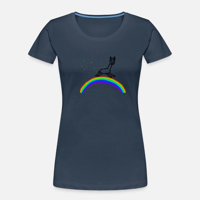 Rainbow Alpaca Confetti Pattern Women's Premium Organic T-Shirt