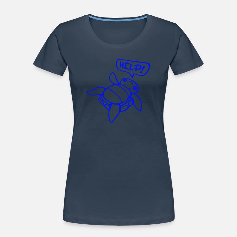 Turtle Back Tilted Over Helpless Side Help Women's Premium Organic T-Shirt
