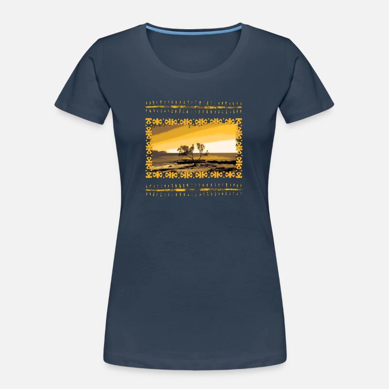 Arbre de paysage de soirée dorée Can Picafort T-shirt bio Premium Femme