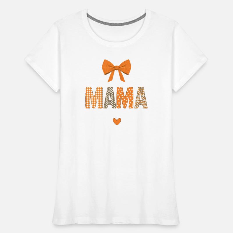 Orange Mom Patchwork Patterns Women's Premium Organic T-Shirt
