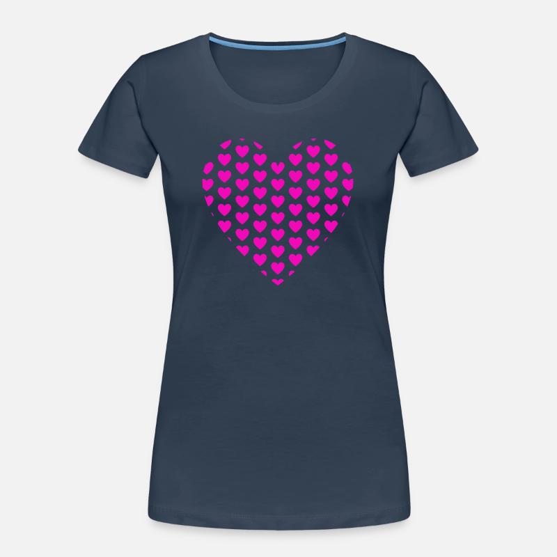 Heart Hearts Patch Pattern Women's Premium Organic T-Shirt