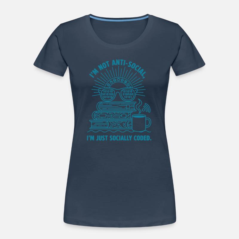 Socially Coded: Books, Coffee & Code Women's Premium Organic T-Shirt