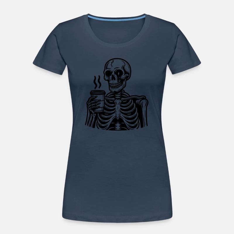 Dead Inside but Caffeinated Frauen Premium Bio T-Shirt