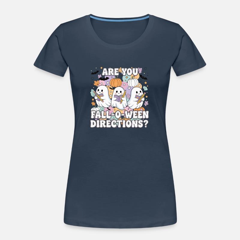 Fall-O-Ween Ghosts Reading Women's Premium Organic T-Shirt