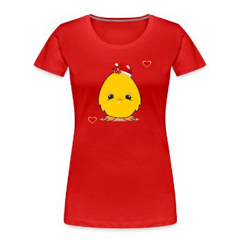 Noël poussin Noël Coeur de Noël - T-shirt bio Premium Femme -  - Devant - Mia (176cm)