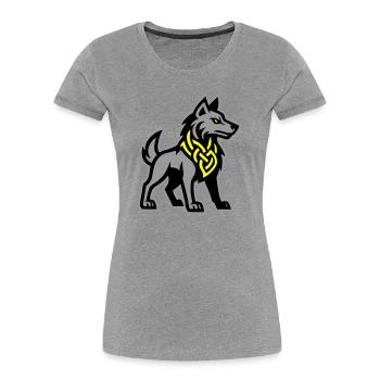 Wolf Wikinger - Frauen Premium Bio T-Shirt -  - Vorne - Mia (176cm)