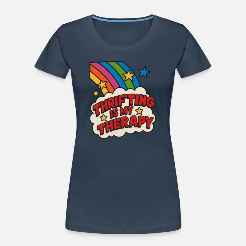 Thrifting Therapy Rainbow Patch Women's Premium Organic T-Shirt
