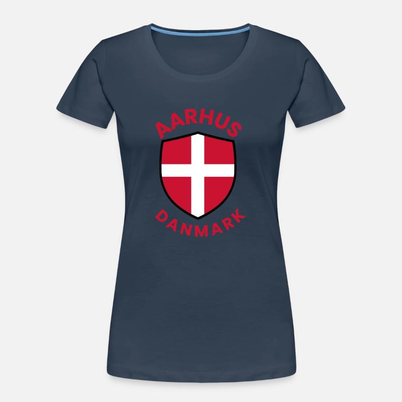 Écu du drapeau du Danemark d’Aarhus T-shirt bio Premium Femme