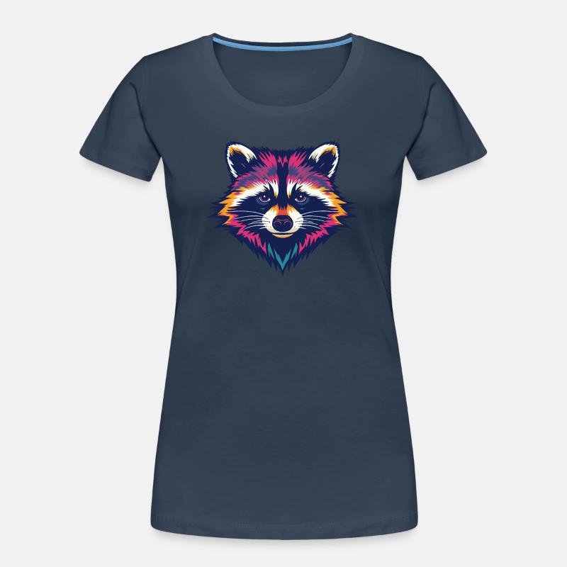 Farbexplosion Waschbär Kopf Frauen Premium Bio T-Shirt