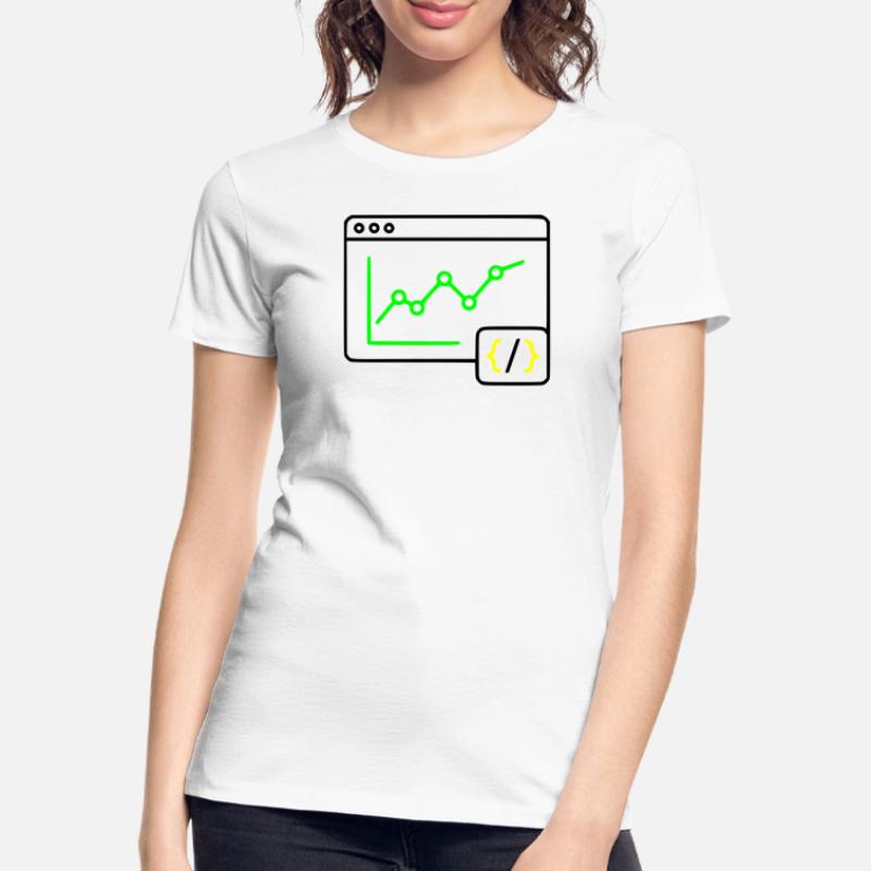 Web Analyse Chart Coding Browser Vektor Frauen Premium Bio T-Shirt