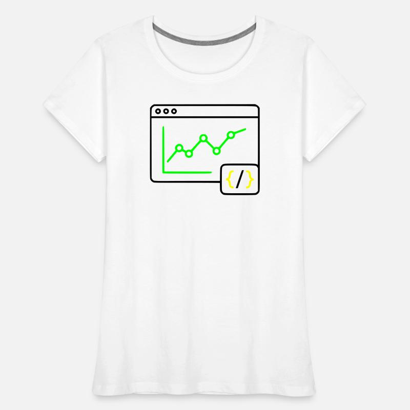 Web Analyse Chart Coding Browser Vektor Frauen Premium Bio T-Shirt