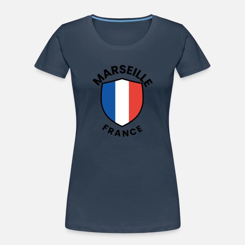 Bouclier du drapeau de Marseille T-shirt bio Premium Femme