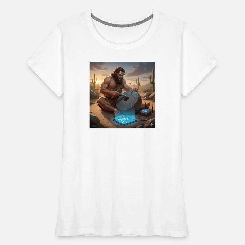 Caveman Tech Support – Das erste Tutorial Frauen Premium Bio T-Shirt