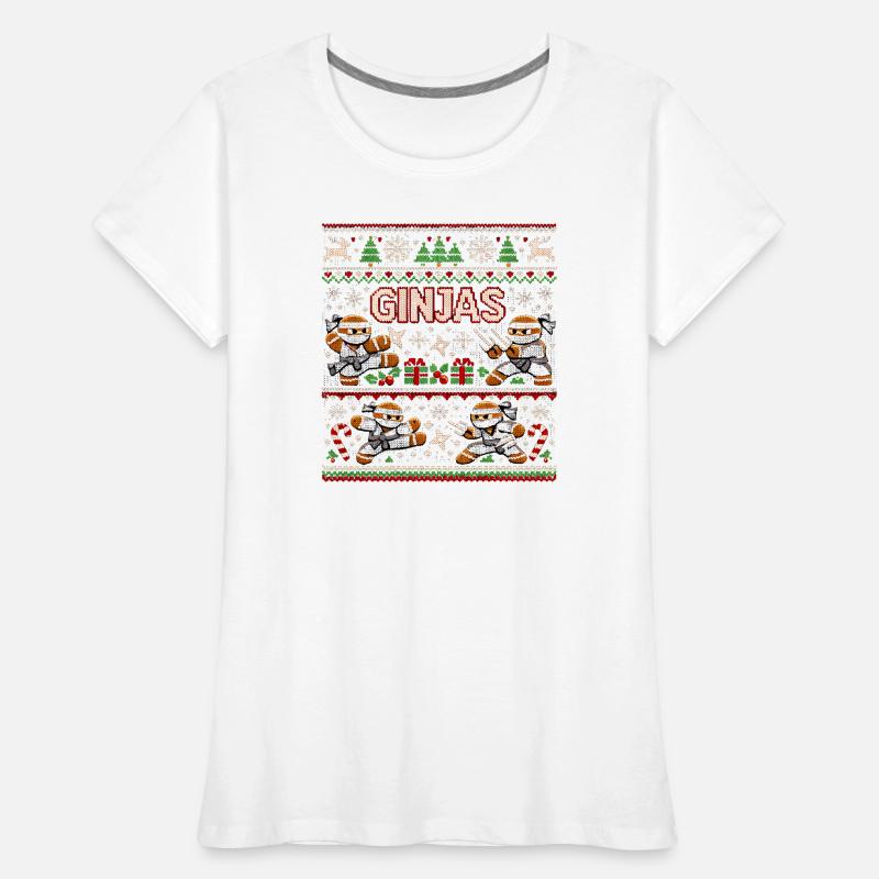 Ginjas Lebkuchen-Weihnachtspullover Frauen Premium Bio T-Shirt