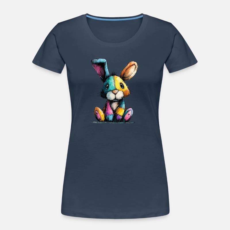 Patchwork Bunny Coloré T-shirt bio Premium Femme