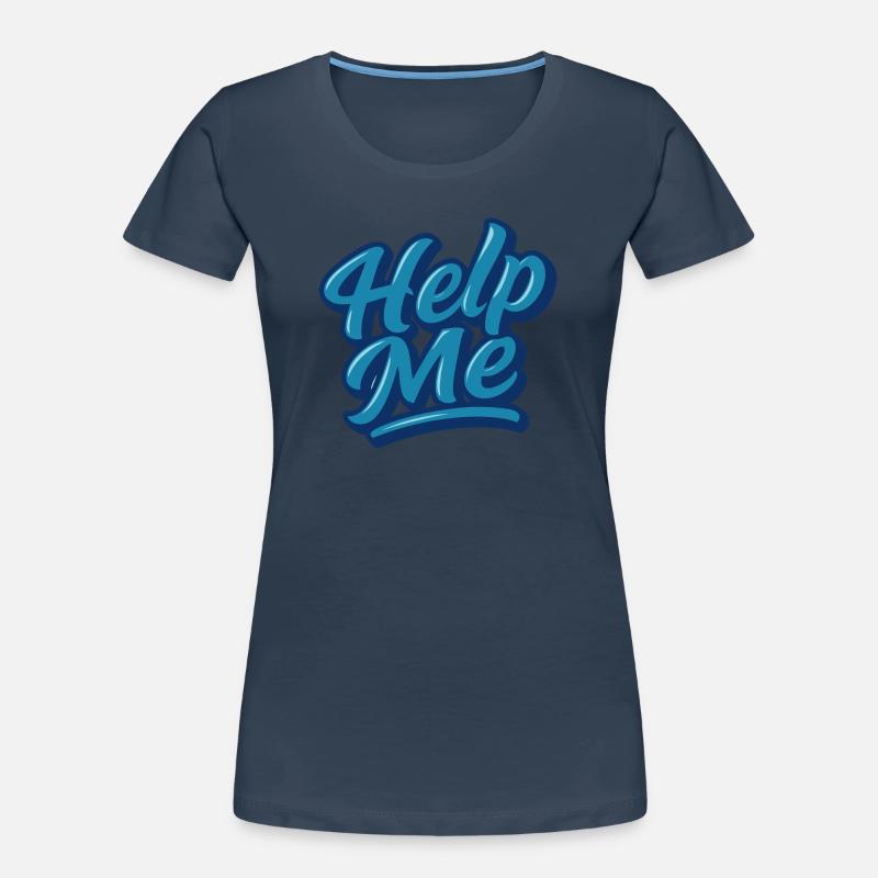 Help Me Blue Script Logo Women's Premium Organic T-Shirt