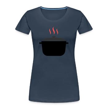 Kochtopf Dampf Kochen - Frauen Premium Bio T-Shirt -  - Vorne - Mia (176cm)