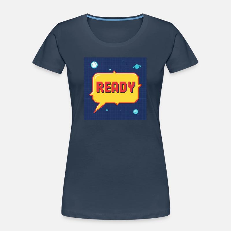 Bulle de dialogue Pixel prête dans l’espace T-shirt bio Premium Femme