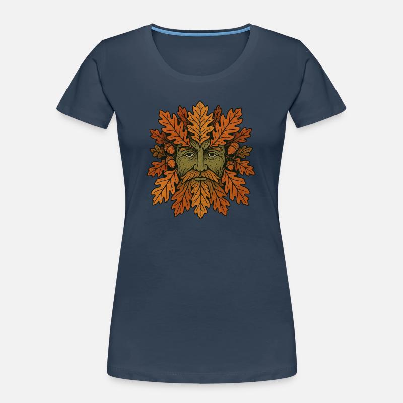 Geistgesicht der Herbst-Eiche Frauen Premium Bio T-Shirt