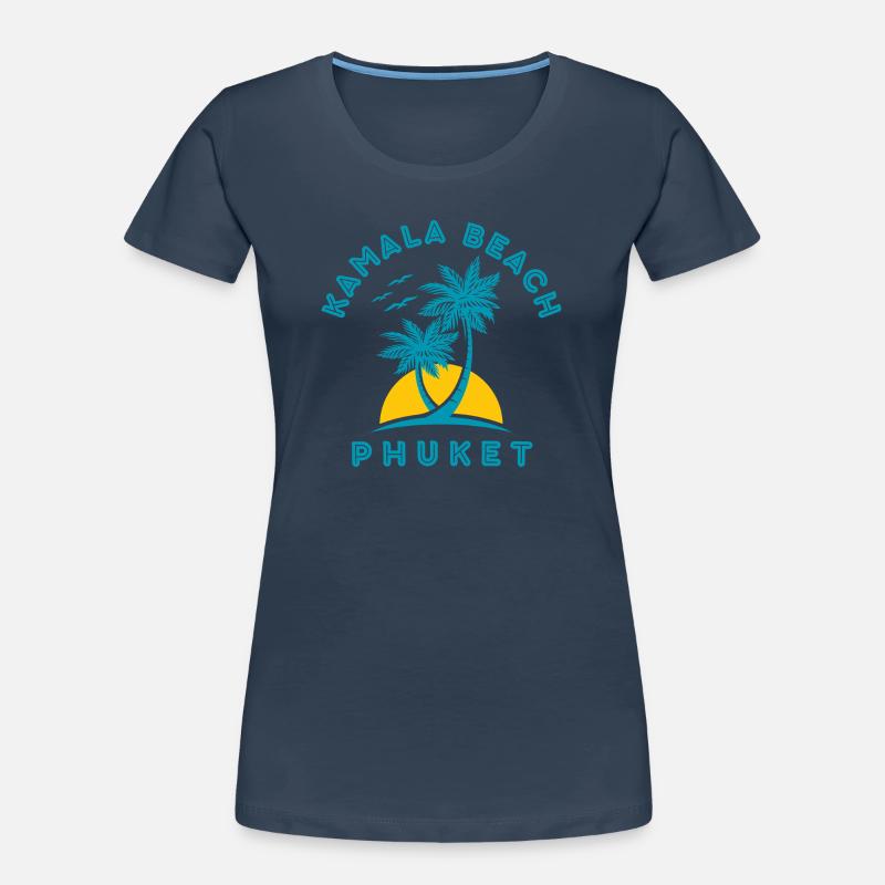 Palmier du coucher de soleil de la plage de Kamala à Phuket T-shirt bio Premium Femme