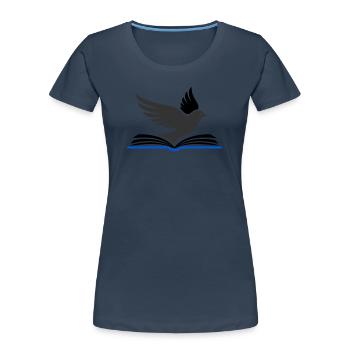Un oiseau sort du livre - T-shirt bio Premium Femme -  - Devant - Mia (176cm)