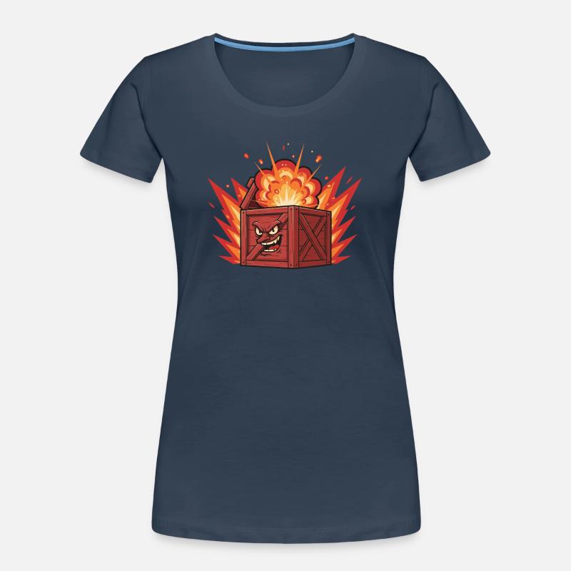 Exploding wooden box with a grim face Women's Premium Organic T-Shirt
