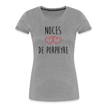 Porphyr-Hochzeit 33 Jahre Ehe - Frauen Premium Bio T-Shirt -  - Vorne - Mia (176cm)