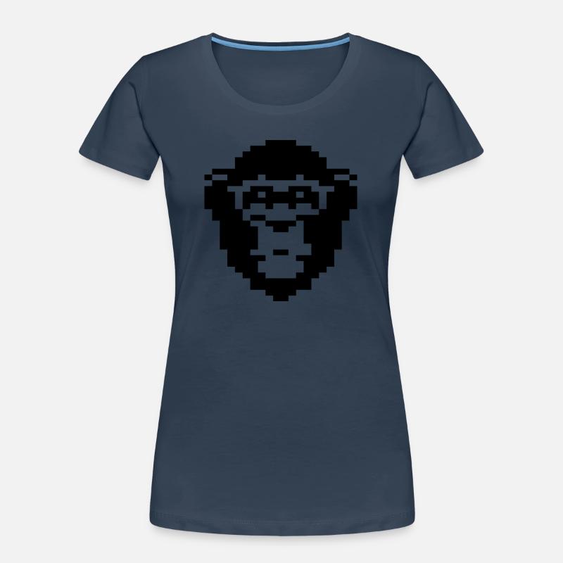 Conception du visage de singe pixelisé T-shirt bio Premium Femme