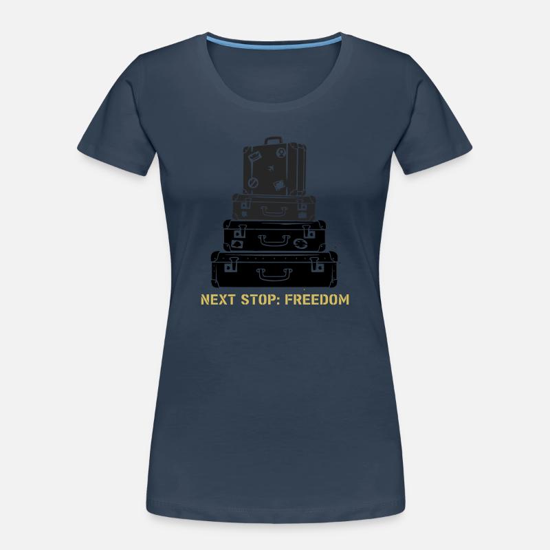 Suitcase Stack Freedom Saying Women's Premium Organic T-Shirt