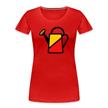 Arrosoir Bicolore Outil Jardinier Potager - T-shirt bio Premium Femme -  - Devant - Mia (176cm)