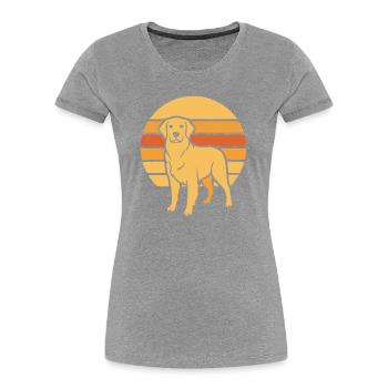 Hund Retro Sunset Flat Icon - Frauen Premium Bio T-Shirt -  - Vorne - Mia (176cm)