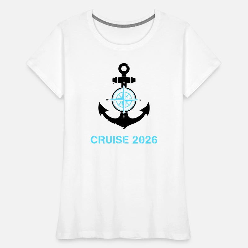 Logo de la croisière Anchor Compass 2026 T-shirt bio Premium Femme