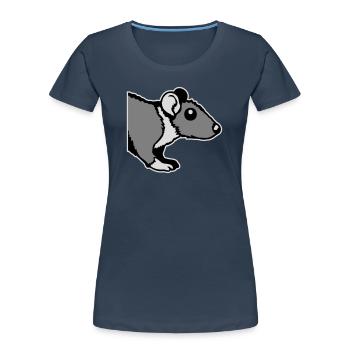 Ratte Vorderseite Halb Neugierig Lustig Nagetier - Frauen Premium Bio T-Shirt -  - Vorne - Mia (176cm)