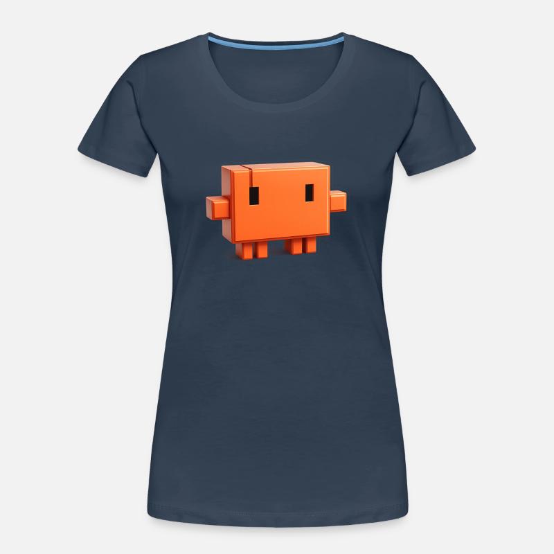 Claude Code Pixel 3D Maskottchen süßer Dev-Aufkleber Frauen Premium Bio T-Shirt